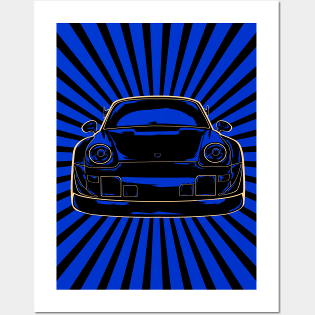 RWB Porsche 964 - BLUE Wall Art by Automotion Design